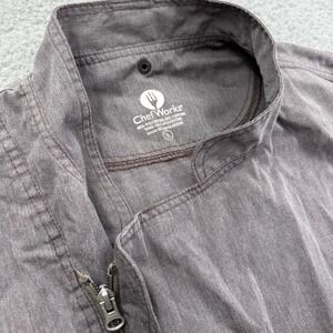 Chef Works Mens XL Chef Coat Jacket Gray Long Sleeve Zip Up Work Uniform